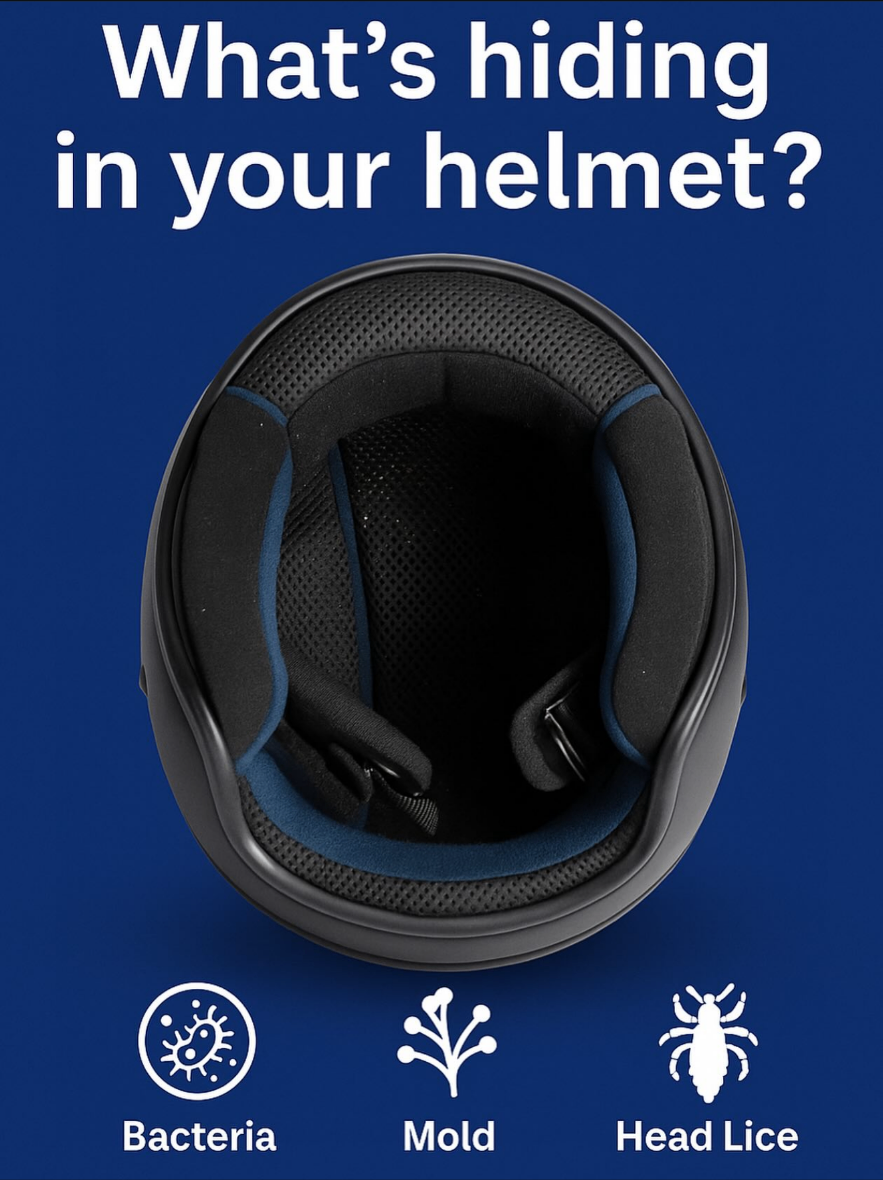 Bacteria, mold and head lice can hide in your helmet